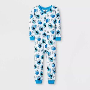 Sesame Street Boys' Cookie Monster Snug Fit Union Onesie 12M